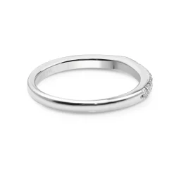 14ct White Gold Diamond Curved Band