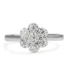 9ct White Gold Diamond Daisy Cluster Ring