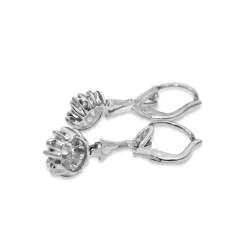 18ct White Gold Diamond Daisy Drop Earrings