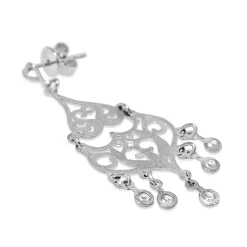 14ct White Gold Diamond Drop Chandelier Earrings