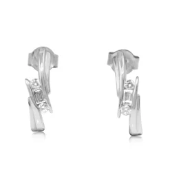 9ct White Gold Diamond Earrings