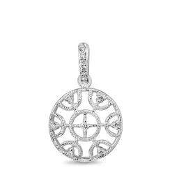 9ct White Gold Diamond Filigree Pendant