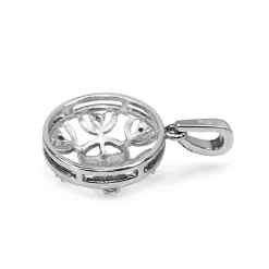 9ct White Gold Diamond Filigree Pendant