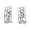 9CT White Gold Diamond Floral Drop Earrings