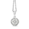 18ct White Gold Diamond Halo Pendant