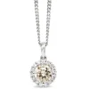 18ct White Gold Diamond Halo Pendant