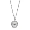 9ct White Gold Diamond Halo Necklace