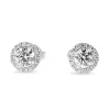 9ct White Gold Diamond Halo Stud Earrings