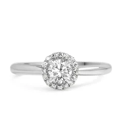 18ct White Gold Diamond Halo Ring