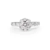 14ct White Gold Diamond Halo Cluster Ring