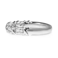 18ct White Gold Diamond Half Hoop Band