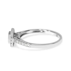 9ct White Gold Diamond Halo Cluster Ring