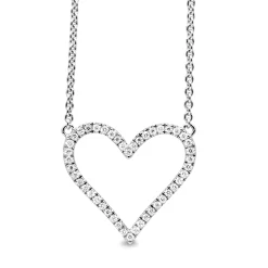 18ct White Gold Diamond Heart Necklace