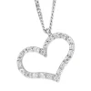 14ct White Gold Diamond Heart Pendant