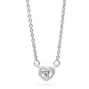 18ct White Gold Diamond Heart Solitaire Necklace