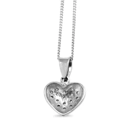 18ct White Gold Diamond Heart Pendant