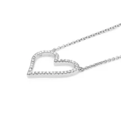 18ct White Gold Diamond Heart Necklace