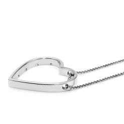 18ct White Gold Diamond Heart Necklace
