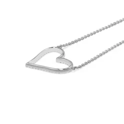 18ct White Gold Diamond Heart Necklace