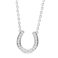 18ct White Gold Diamond Horse Shoe 'Lucky' Necklace