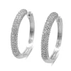 14ct White Gold Diamond Pavé Hoop Earrings