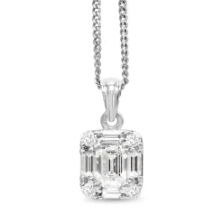 18ct White Gold Diamond Pendant