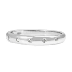 9ct White Gold Diamond Set Band