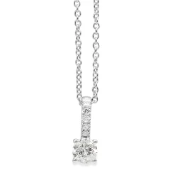 18ct White Gold Diamond Solitaire Necklace