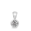 9ct White Gold Diamond Solitaire Bezel Pendant