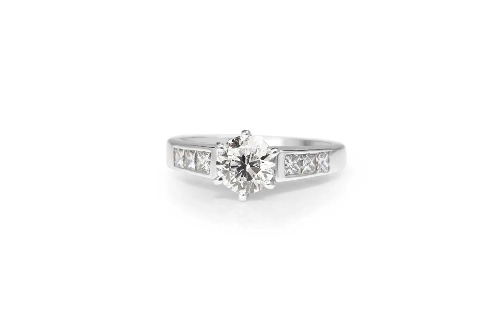 14ct White Gold Diamond Solitaire Ring
