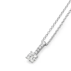 18ct White Gold Diamond Solitaire Necklace
