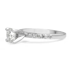 14ct White Gold Diamond Solitaire Ring