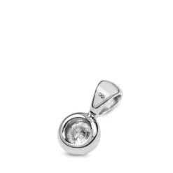 9ct White Gold Diamond Solitaire Bezel Pendant