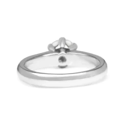 18ct White Gold Diamond Solitaire Ring With Pavé Diamond Band