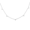 9ct White Gold Diamond Triangles Necklace