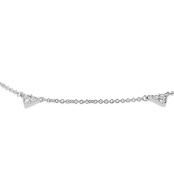 9ct White Gold Diamond Triangles Necklace