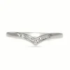 9ct White Gold Diamond 'V' Shaped Ring