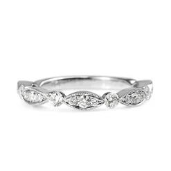 18ct White Gold Diamond Vintage Style Band