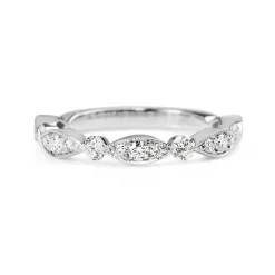 18ct White Gold Diamond Vintage Style Band