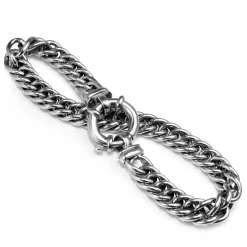 9ct White Gold Double Curb Link Bracelet
