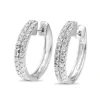 14ct White Gold Double Diamond Hoop Earrings