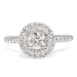 18ct White Gold Double Halo Diamond Ring