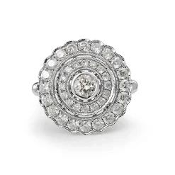 18ct White Gold Double Halo Diamond Ring