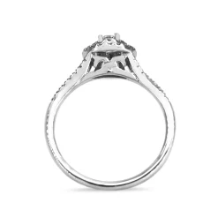 10ct White Gold Double Halo Diamond Ring