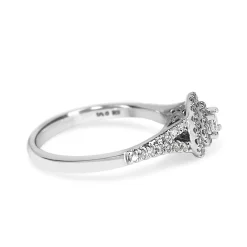 10ct White Gold Double Halo Diamond Ring