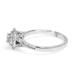 10ct White Gold Double Halo Diamond Ring