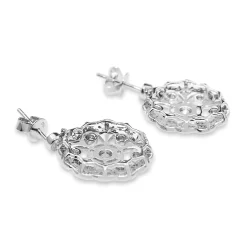 18ct White Gold Edwardian Style Diamond Drop Earrings