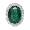18ct White Gold Emerald and Diamond Daisy Style Ring