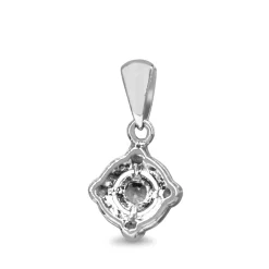 9ct White Gold Emerald and Diamond Deco Style Pendant