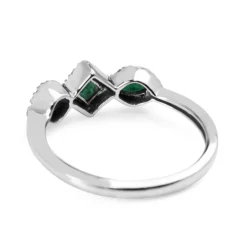 18ct White Gold Emerald and Diamond Ring